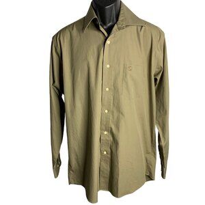 Duck Head Button Up Wrinkle Free Shirt M Taupe Long Sleeve Chest Pocket Collar